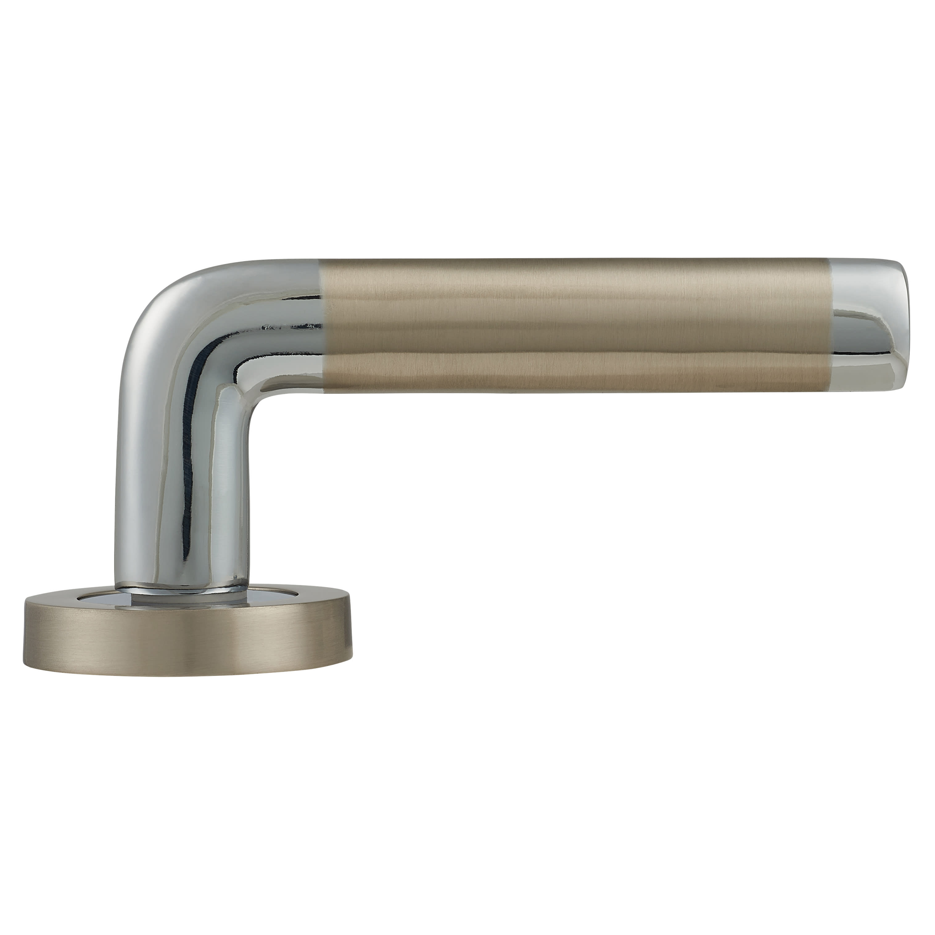 Polished Chrome/Satin Nickel Door Handles on Round Rose - Ferro Range - view 2