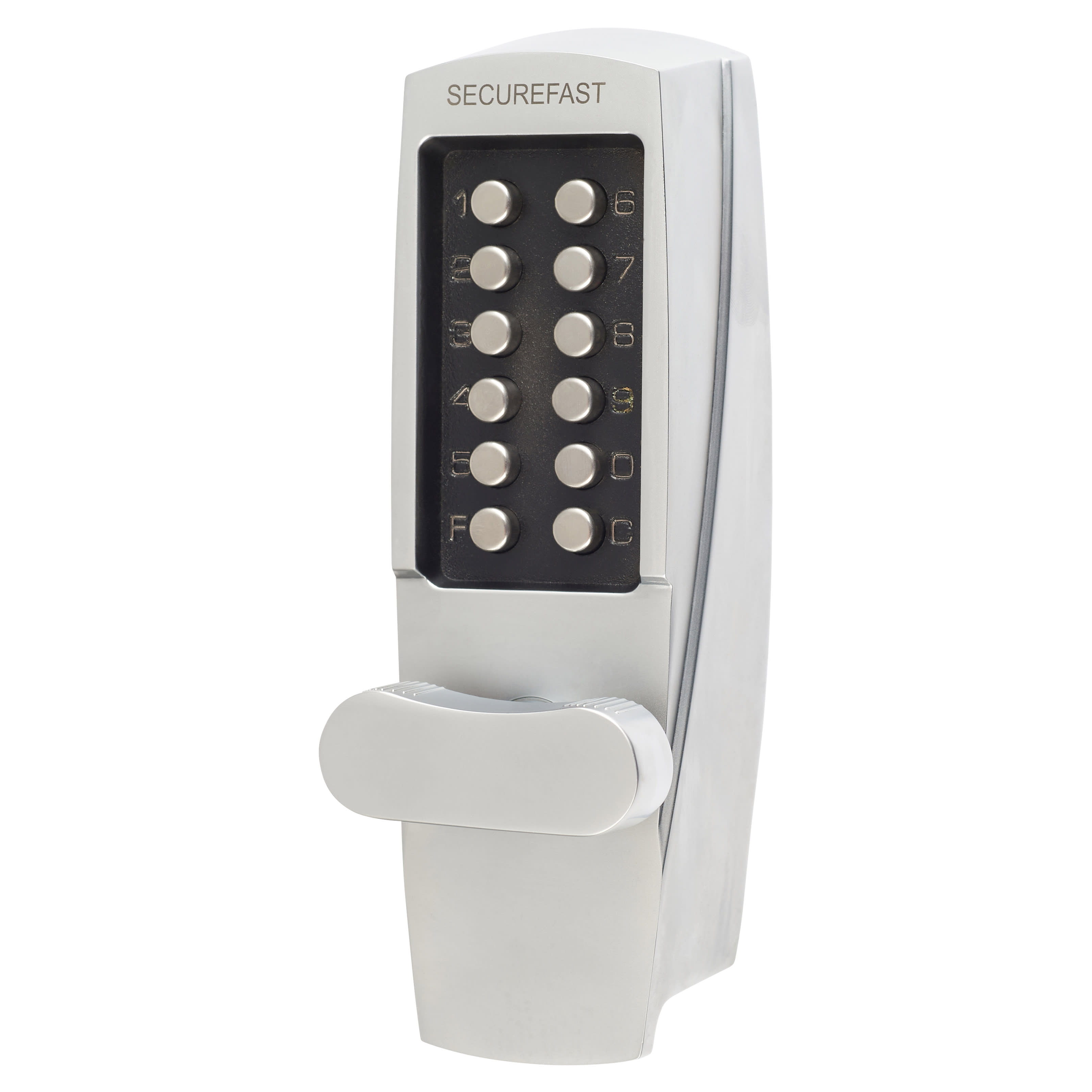 SBL700.S Push Button Code Lock and Latch - Holdback Option - Satin Chrome - view 3