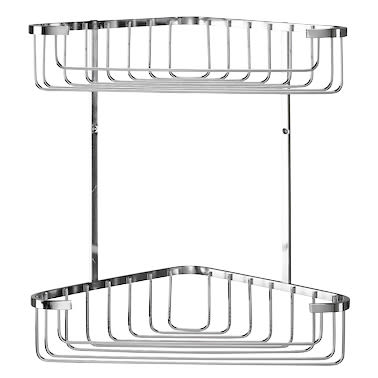 Wirework Large Corner Shower Basket - Two Tier - 305 x 275 x 165mm - Stainless Steel - view 2