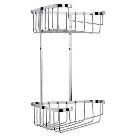 Wirework Large Corner Shower Basket - Two Tier - 305 x 275 x 165mm - Stainless Steel - view 3