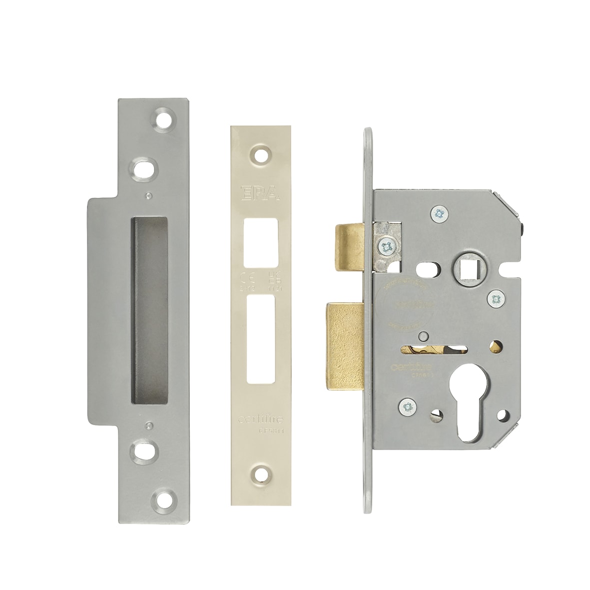 Viscount Bolt Through Euro Profile Sashlock - 64mm Case - 44mm Backset - Satin Chrome - view 2