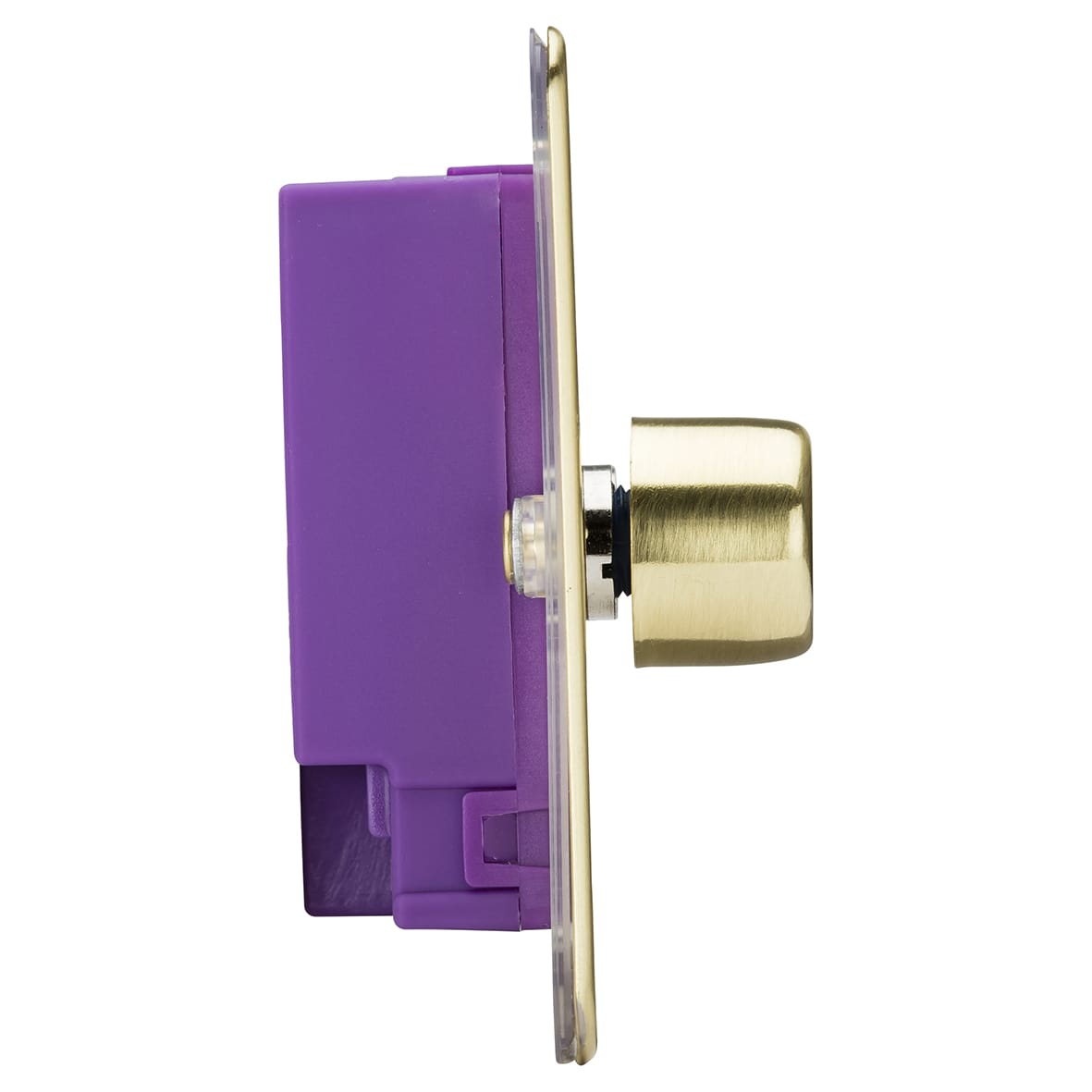 5-150W 2 Gang 2 Way Push On/Off Rotary Flat Intelligent LED Dimmer - Brushed Brass - view 3