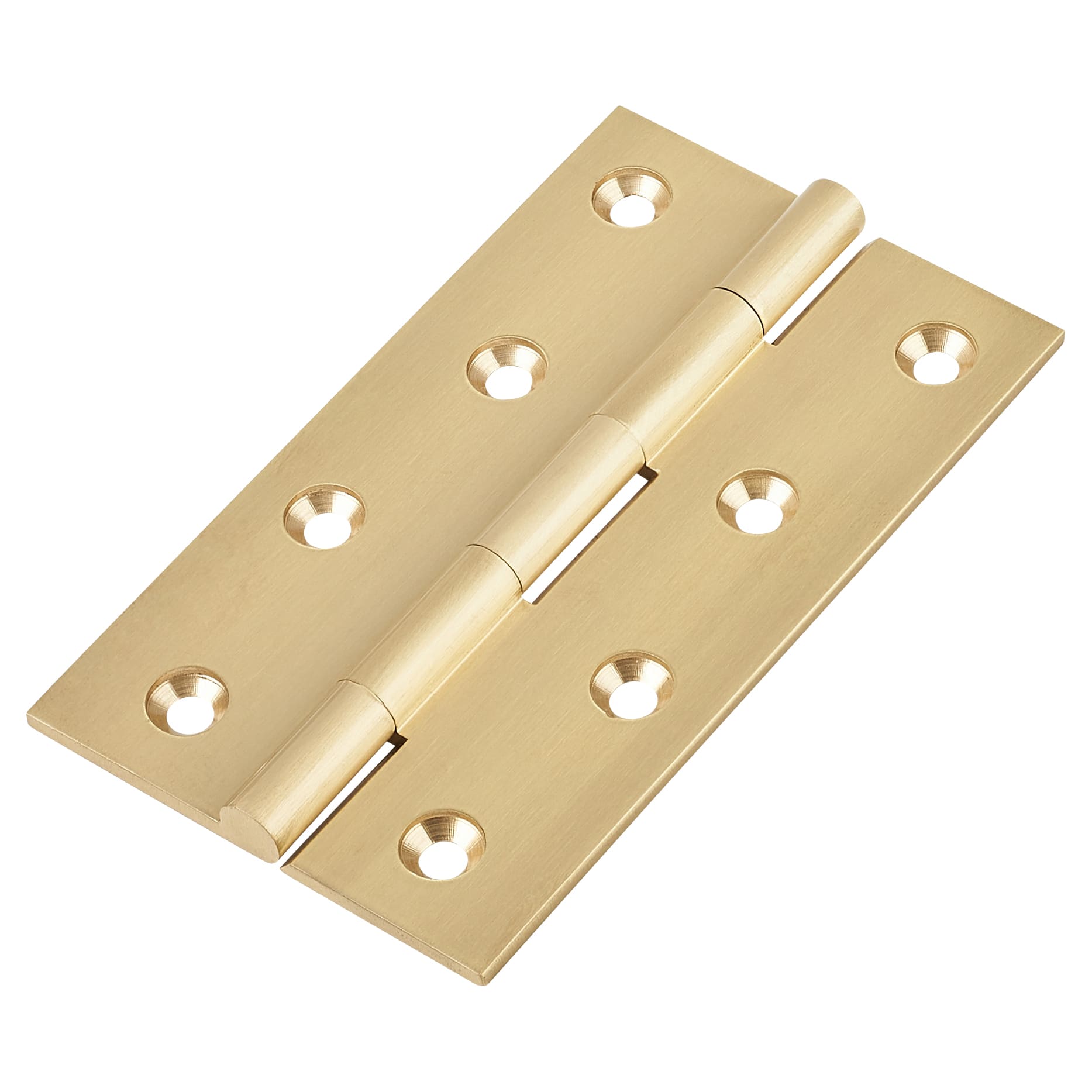 Solid Drawn Butt Door Hinge - 100 x 60 x 2.5mm - Satin Brass - Pair - view 2