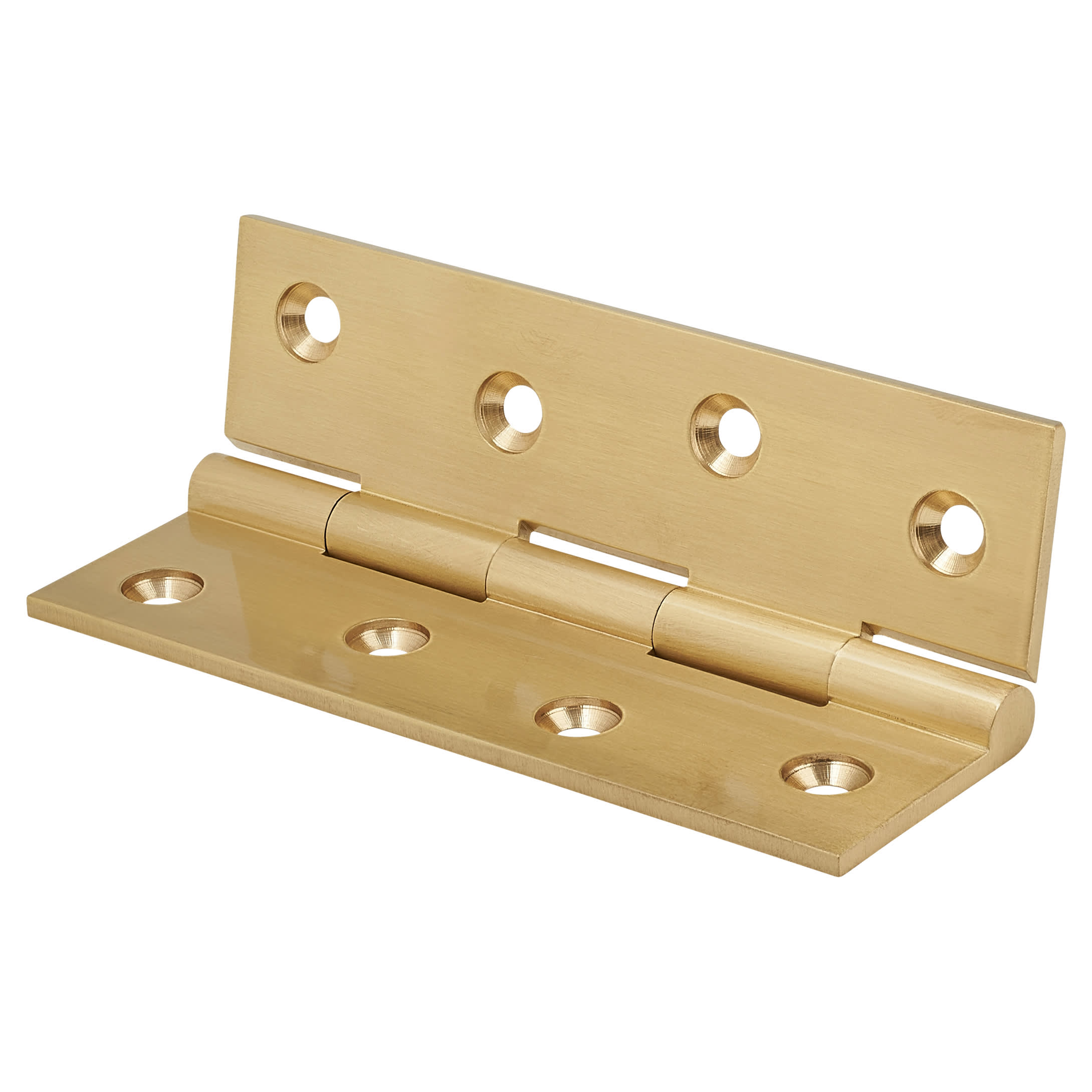 Solid Drawn Butt Door Hinge - 100 x 60 x 2.5mm - Satin Brass - Pair - view 3