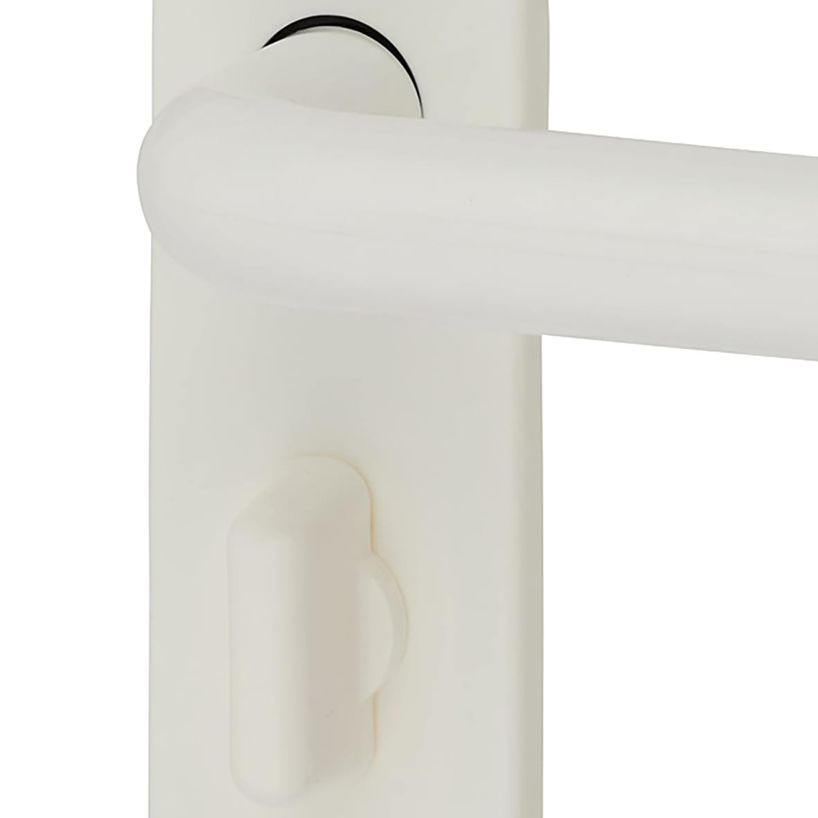 Diamond White Nylon Steel Core Safety Bathroom Door Handles - 57m c/c - Paris Range - view 4