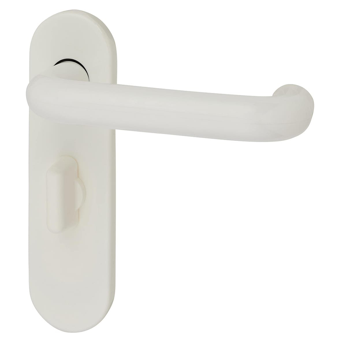 Diamond White Nylon Steel Core Safety Bathroom Door Handles - 57m c/c - Paris Range - view 5