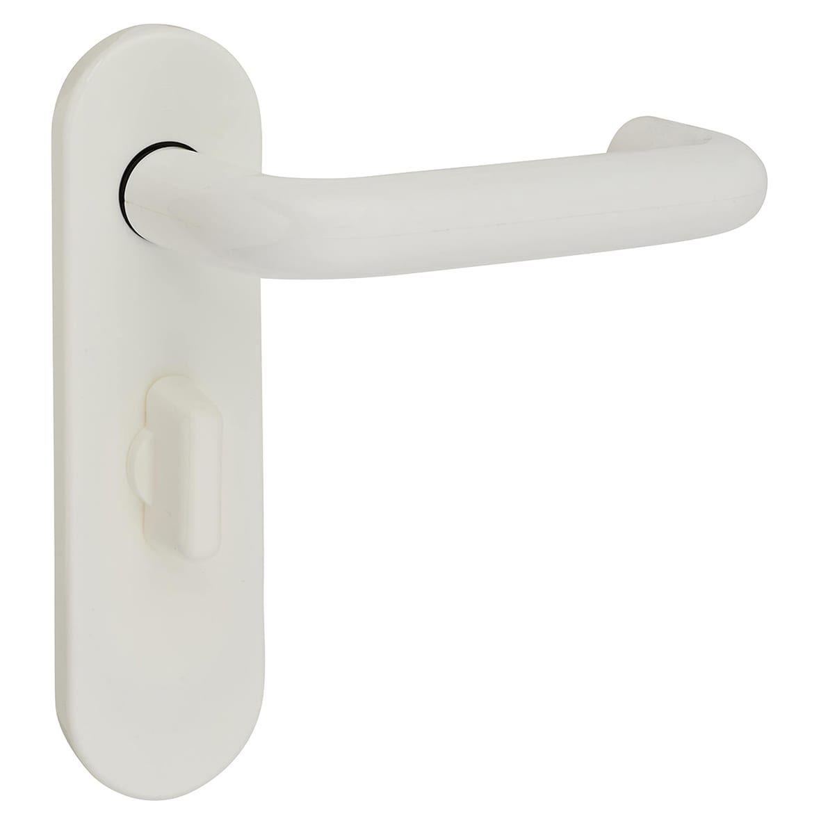Diamond White Nylon Steel Core Safety Bathroom Door Handles - 57m c/c - Paris Range - view 6