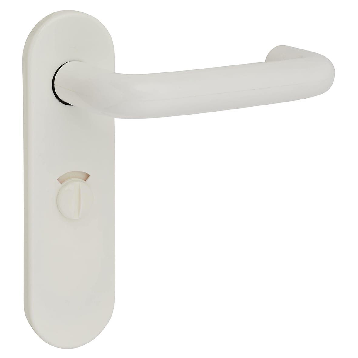 Diamond White Nylon Steel Core Safety Bathroom Door Handles - 57m c/c - Paris Range - view 7