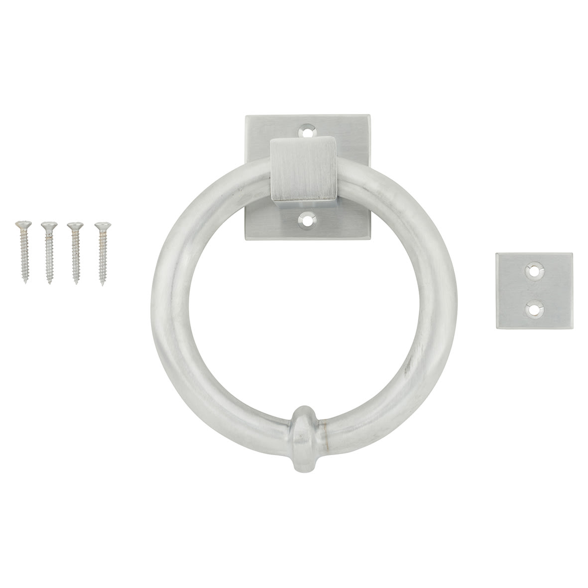 Ring Door Knocker - Satin Chrome - 140 x 120mm - view 3