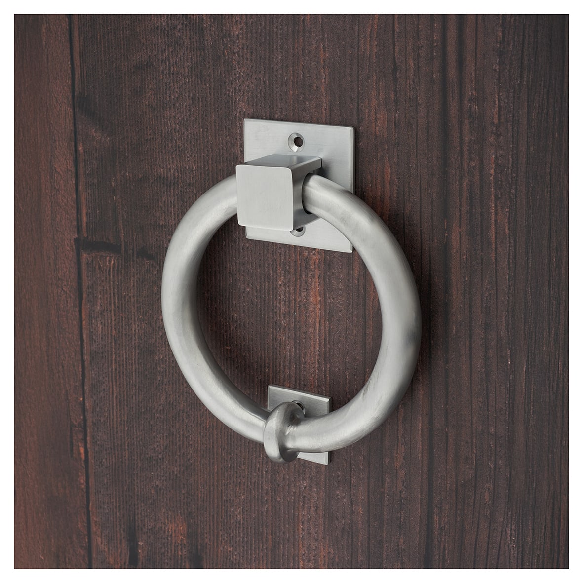 Ring Door Knocker - Satin Chrome - 140 x 120mm - view 4