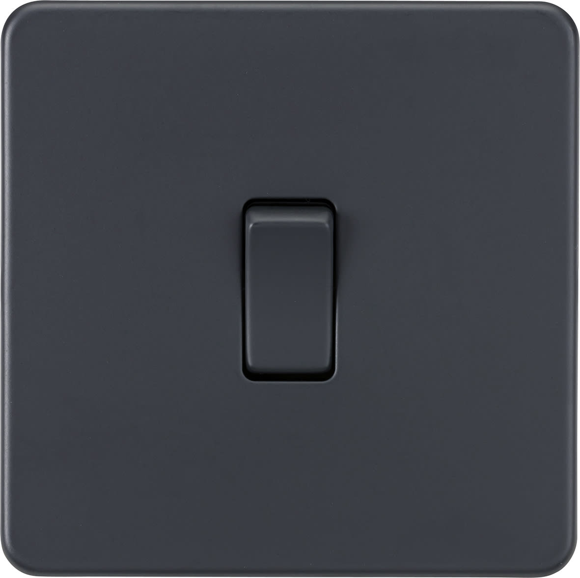 10AX 1 Gang Screwless Intermediate Flat Plate Light Switch - Anthracite Grey - view 4