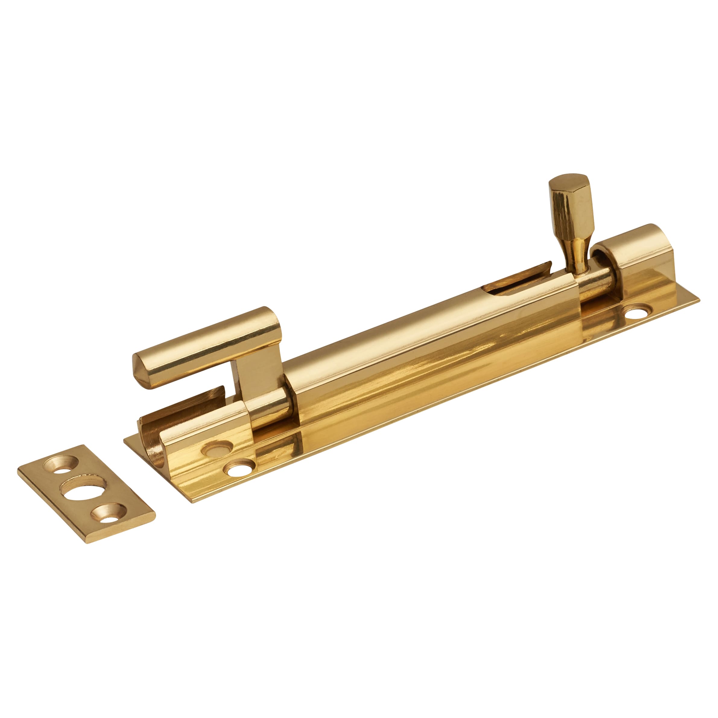 Polished Brass Necked Barrel Bolt - 100 x 32mm - view 2