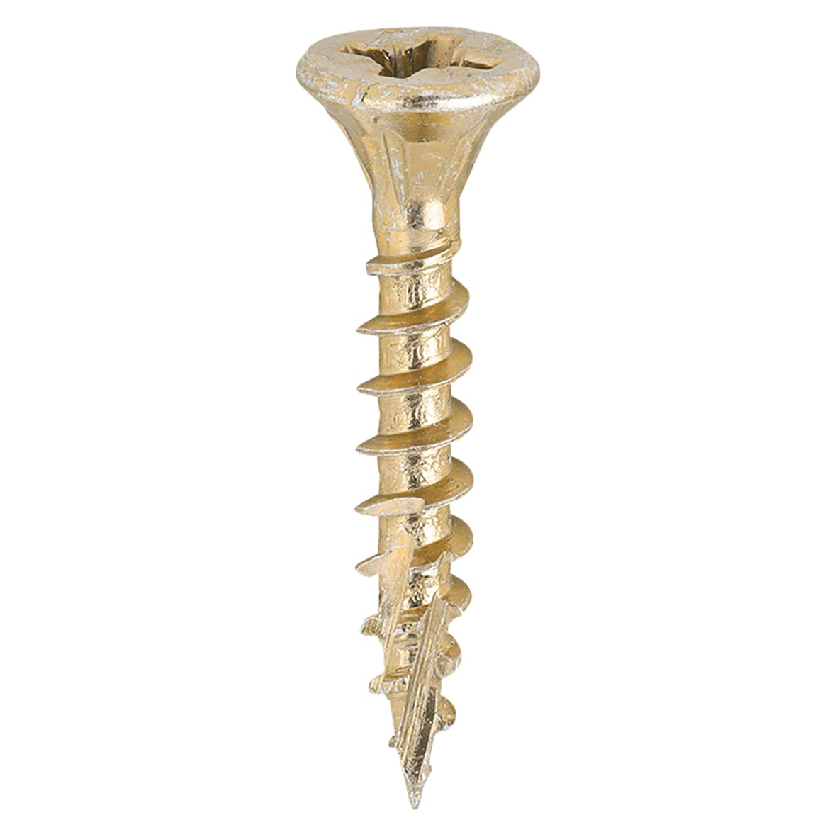 C2 Strong-Fix Pozi Double Countersunk Wood Screws - 4.0 x 25mm - Yellow Zinc - Pack of 200 - view 2