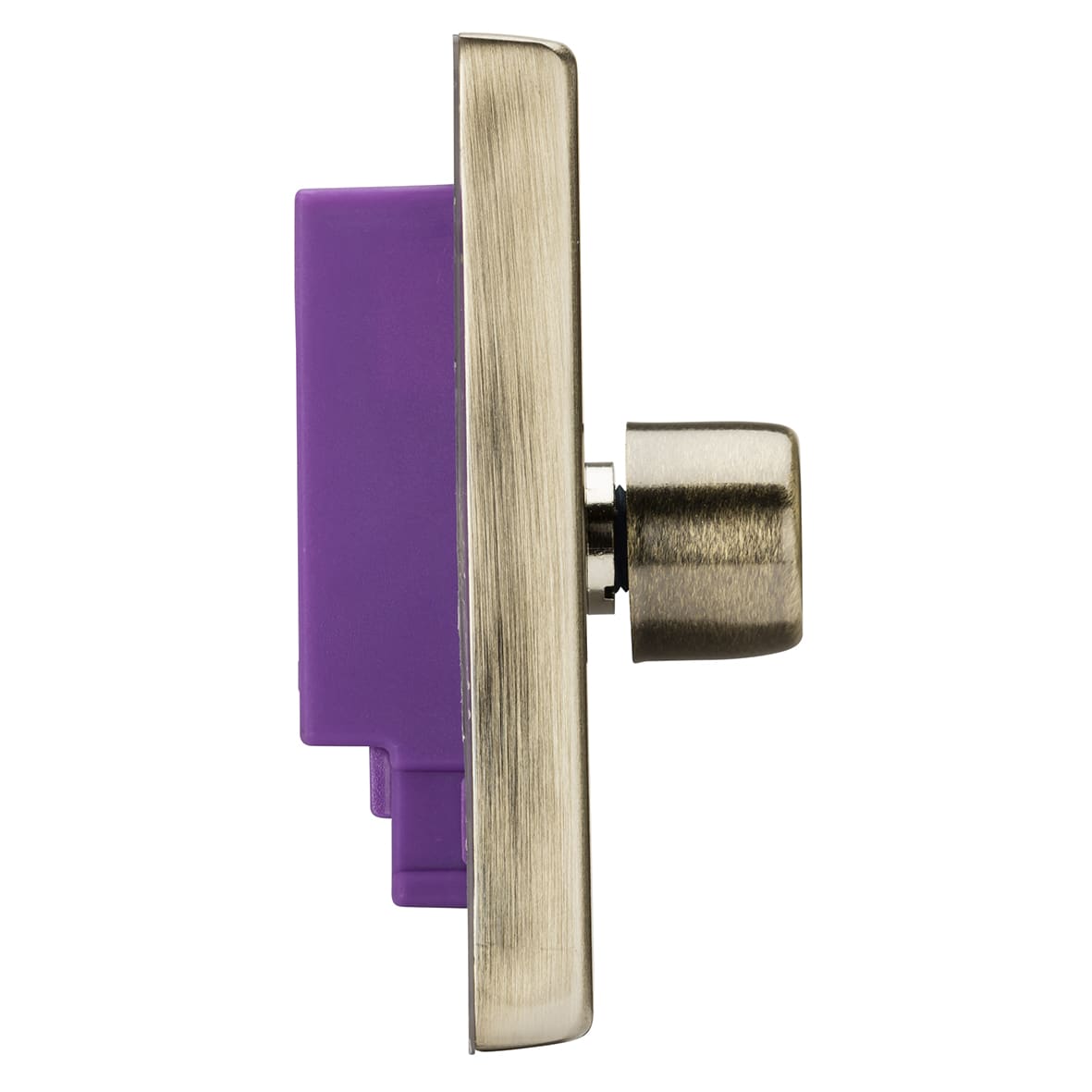 5 - 150W 4 Gang 2 Way Push On/Off Rotary Square Intelligent LED Dimmer - Antique Brass - view 2
