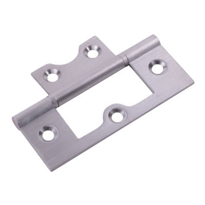 Flush Door Hinge - 75 x 50 x 1.7mm - Satin Chrome - Pair - view 2