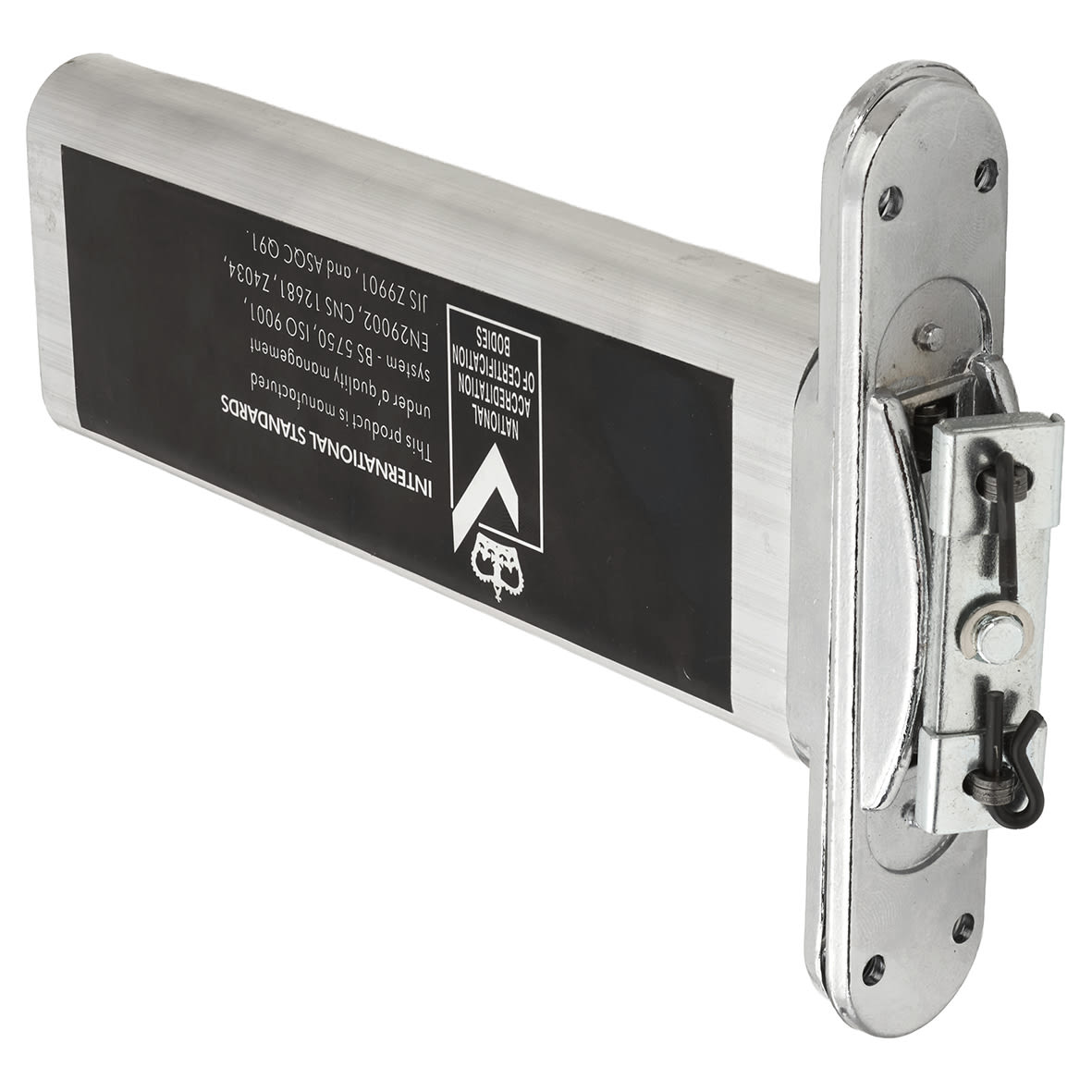 Numatic Concealed Jamb Door Closer - Radius Plate - Satin Chrome - view 2