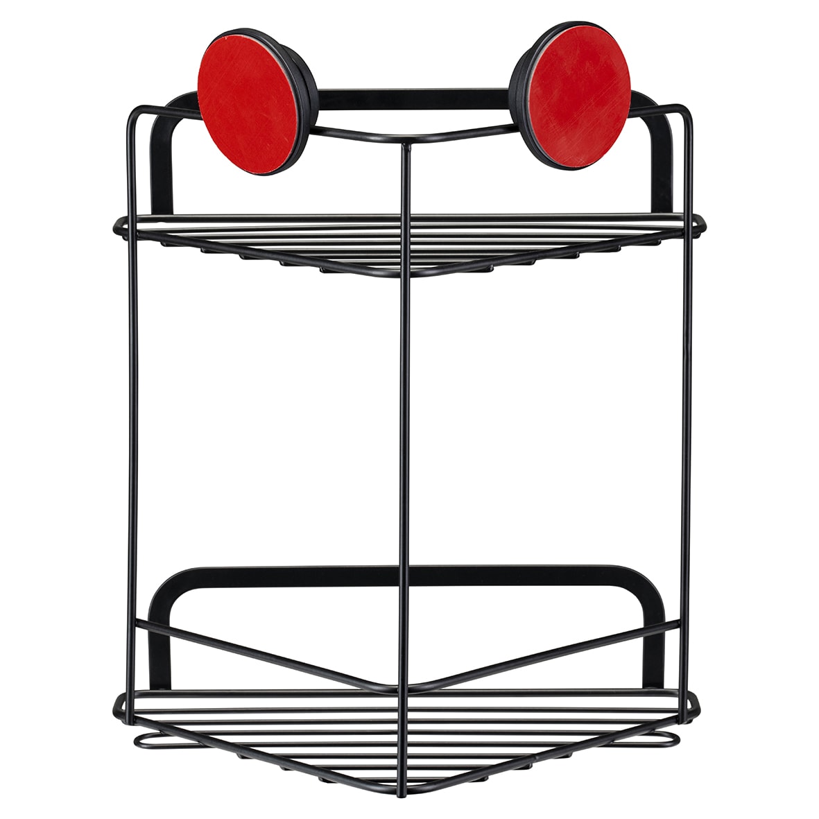 Stick 'N' Lock Corner Shower Basket - Two Tier - 291 x 260 x 166mm - Matt Black - view 2