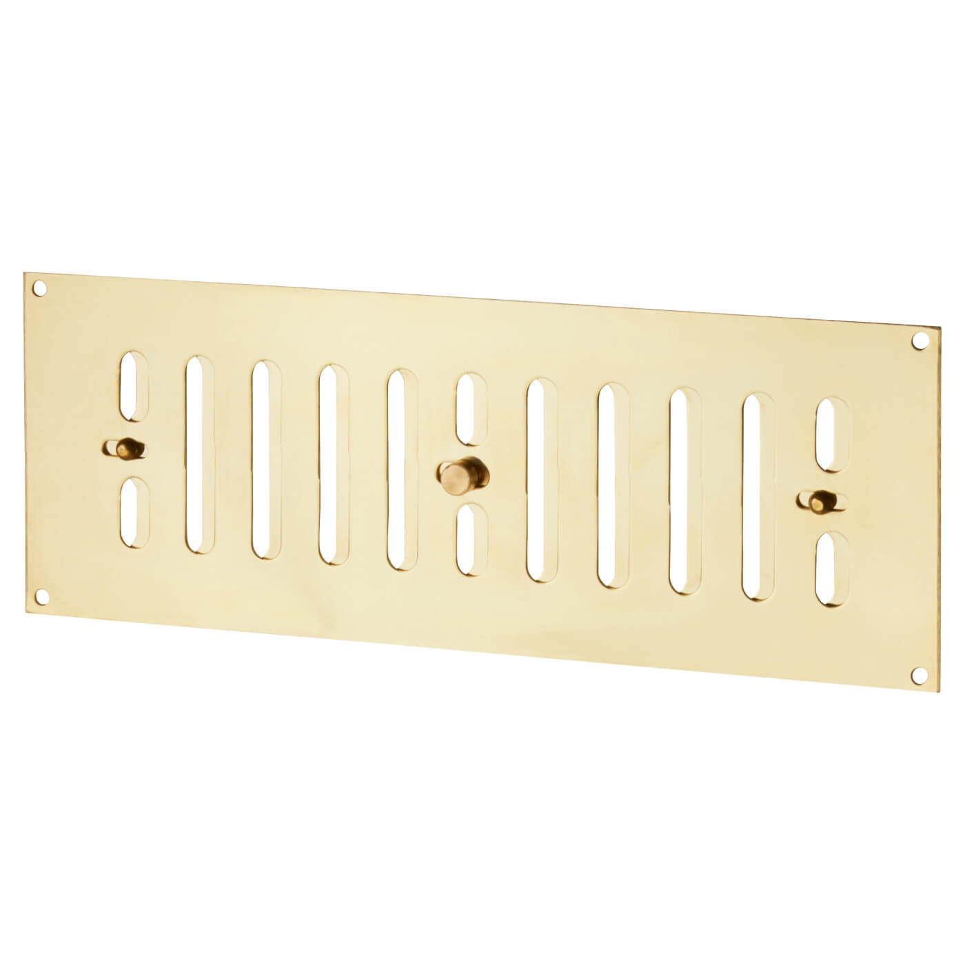 Hit & Miss Vent - 242 x 89mm - Polished Brass - view 2