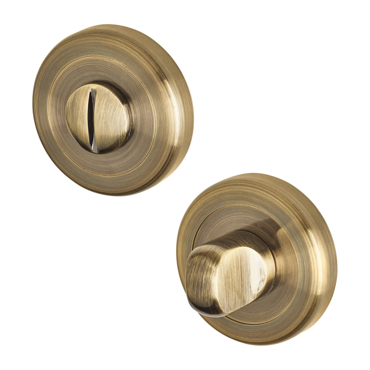Bathroom Turn & Release - 50mm Diameter - Antique Brass - view 2