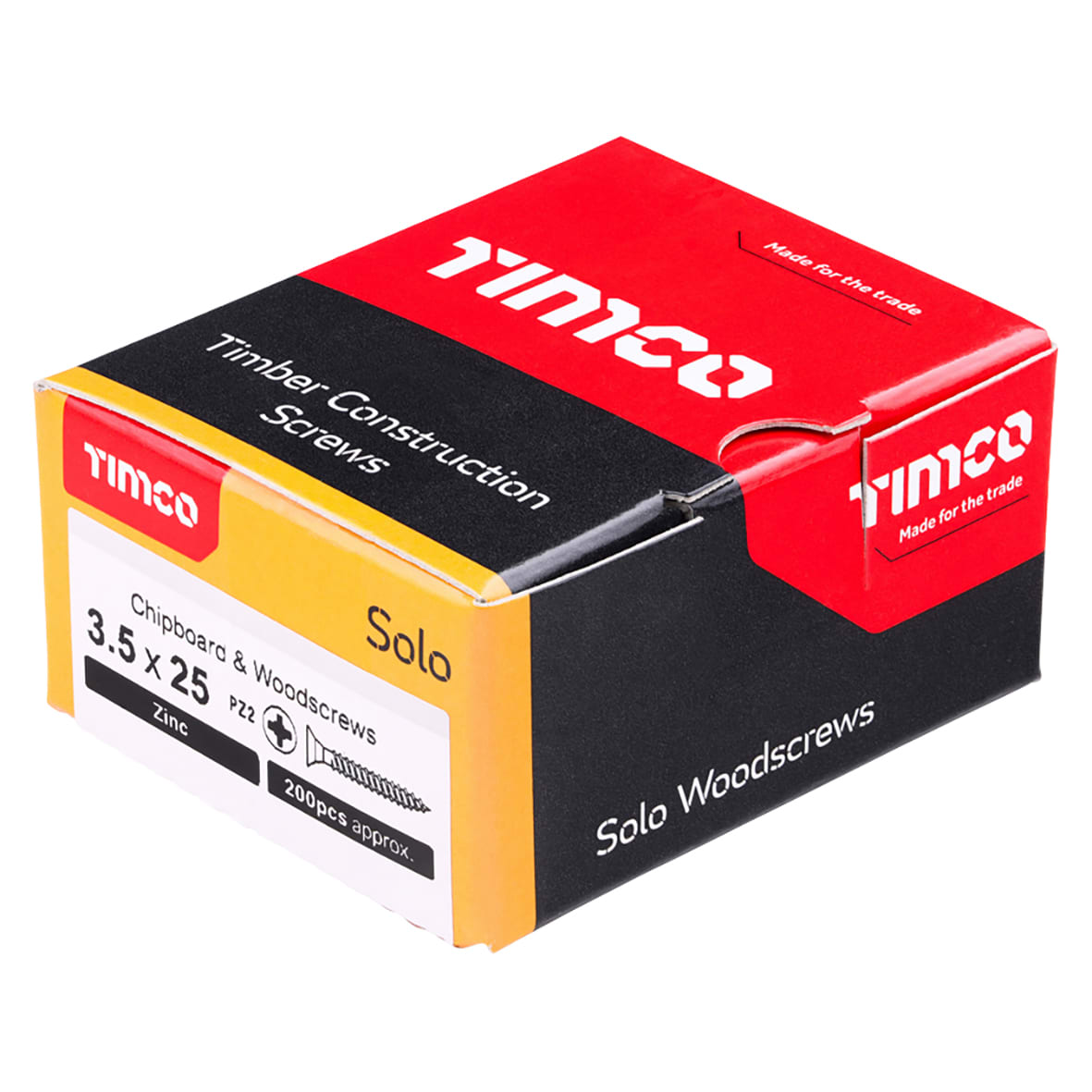 Solo Chippy Pozi Countersunk Wood Screws - 3.5 x 25mm - Zinc Plated - Pack of 200 - view 4