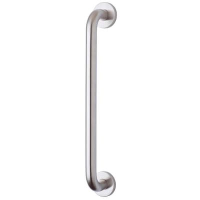 Satin Stainless Steel 19mm D-Bar Door Pull Handle on Rose - Screw Fix - 425mm Centres - view 2