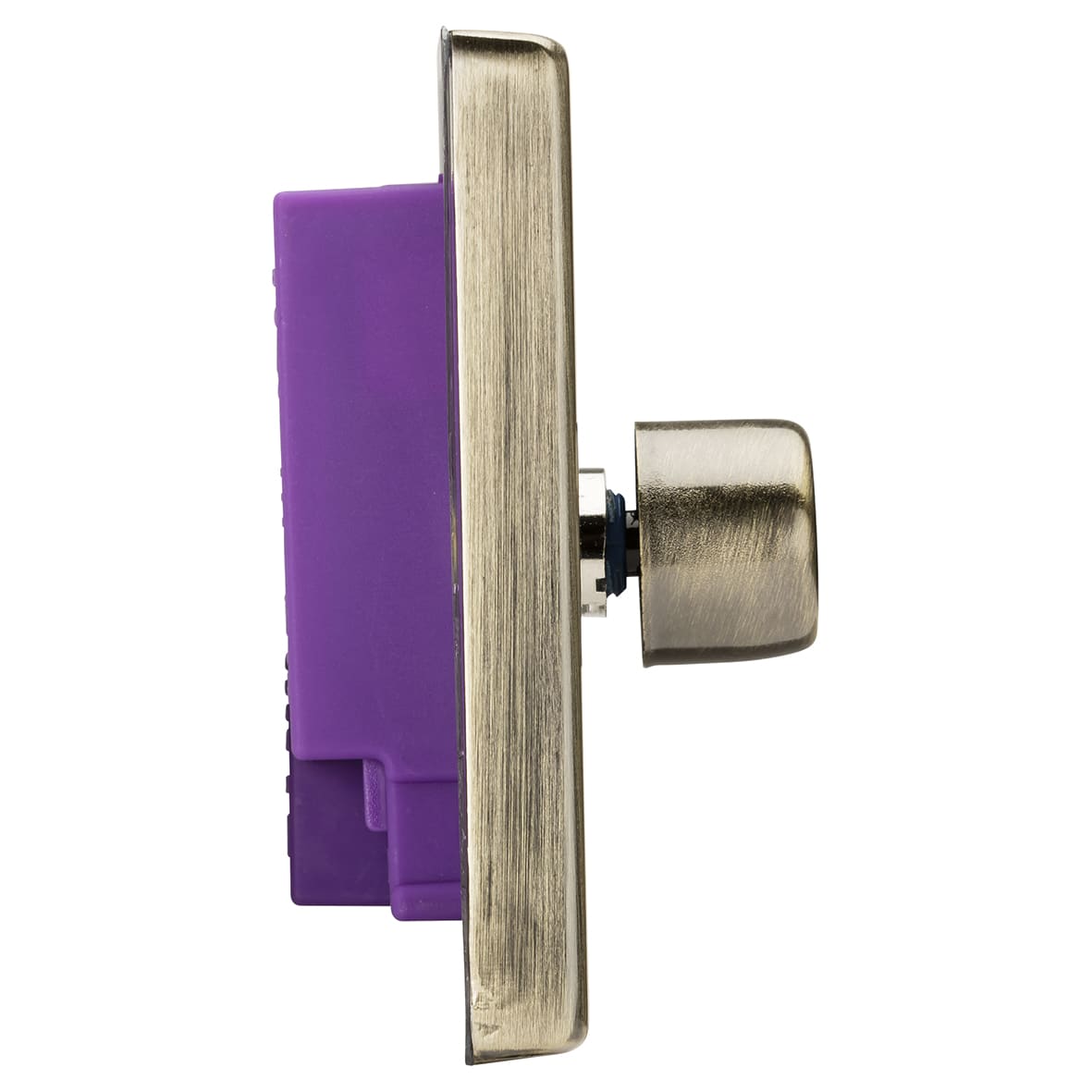 5 - 150W 2 Gang 2 Way Push On/Off Rotary Square Intelligent LED Dimmer - Antique Brass - view 3