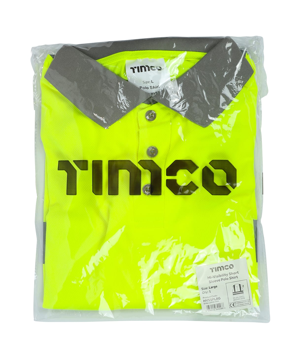 Hi Visibility Short Sleeve Polo Shirt - Yellow - Large - view 2