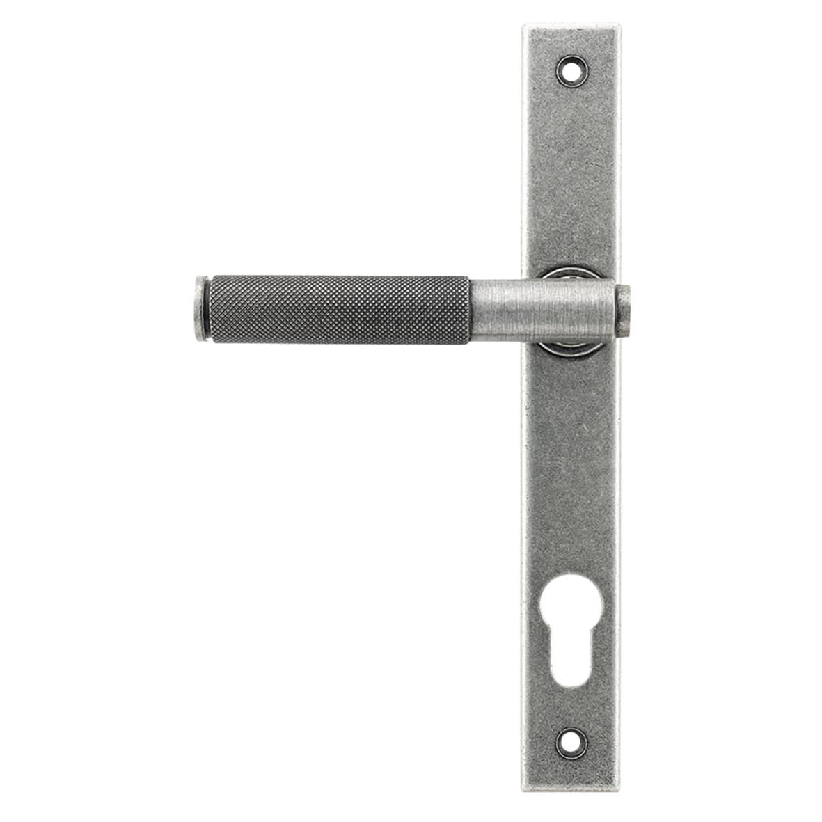 Pewter uPVC Slimline Knurled Multipoint Door Handles - 92mm c/c - Brompton Range - view 2