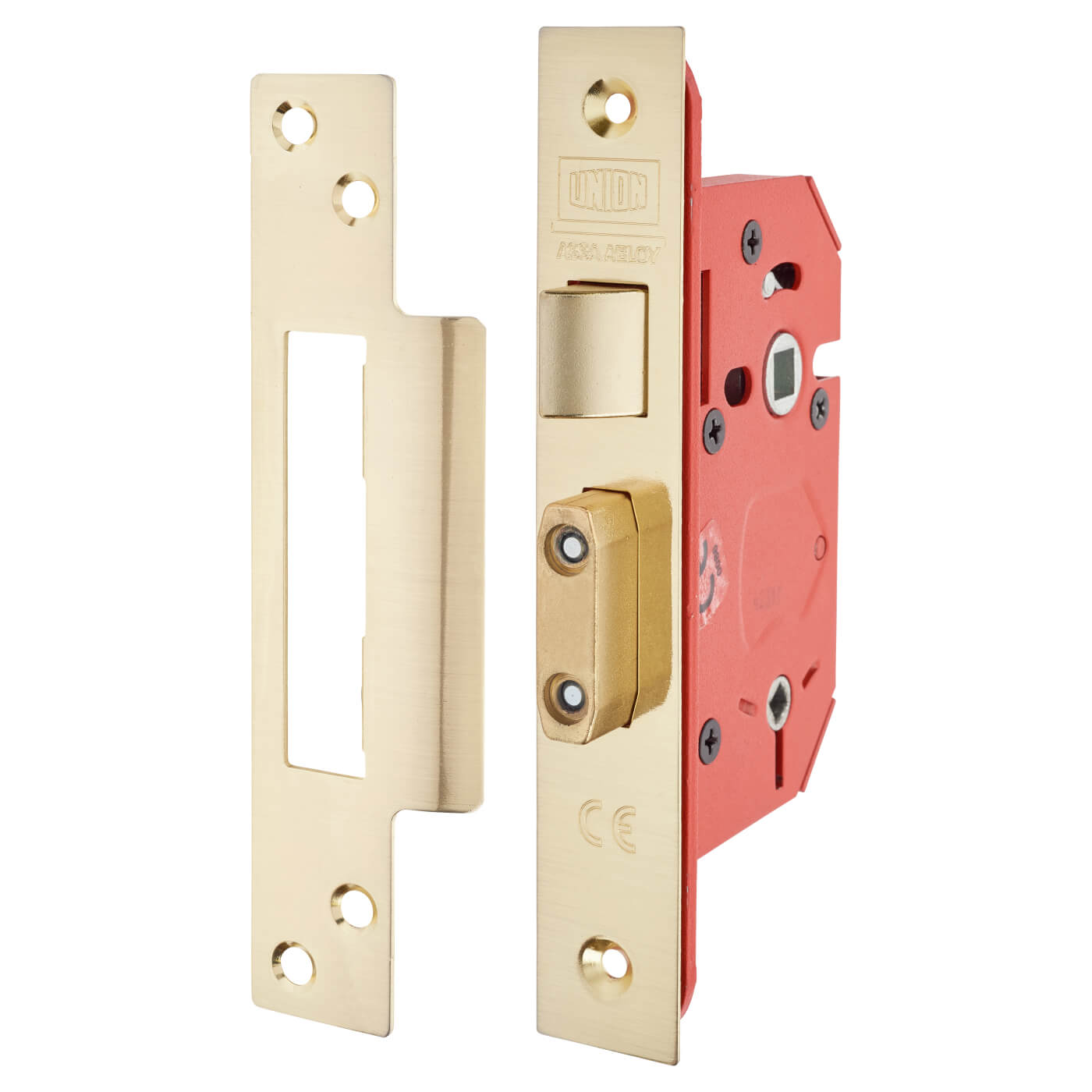 22WCS StrongBOLT Bolt Through Bathroom Lock - 81mm Case - 57mm Backset - Polished Brass - view 2