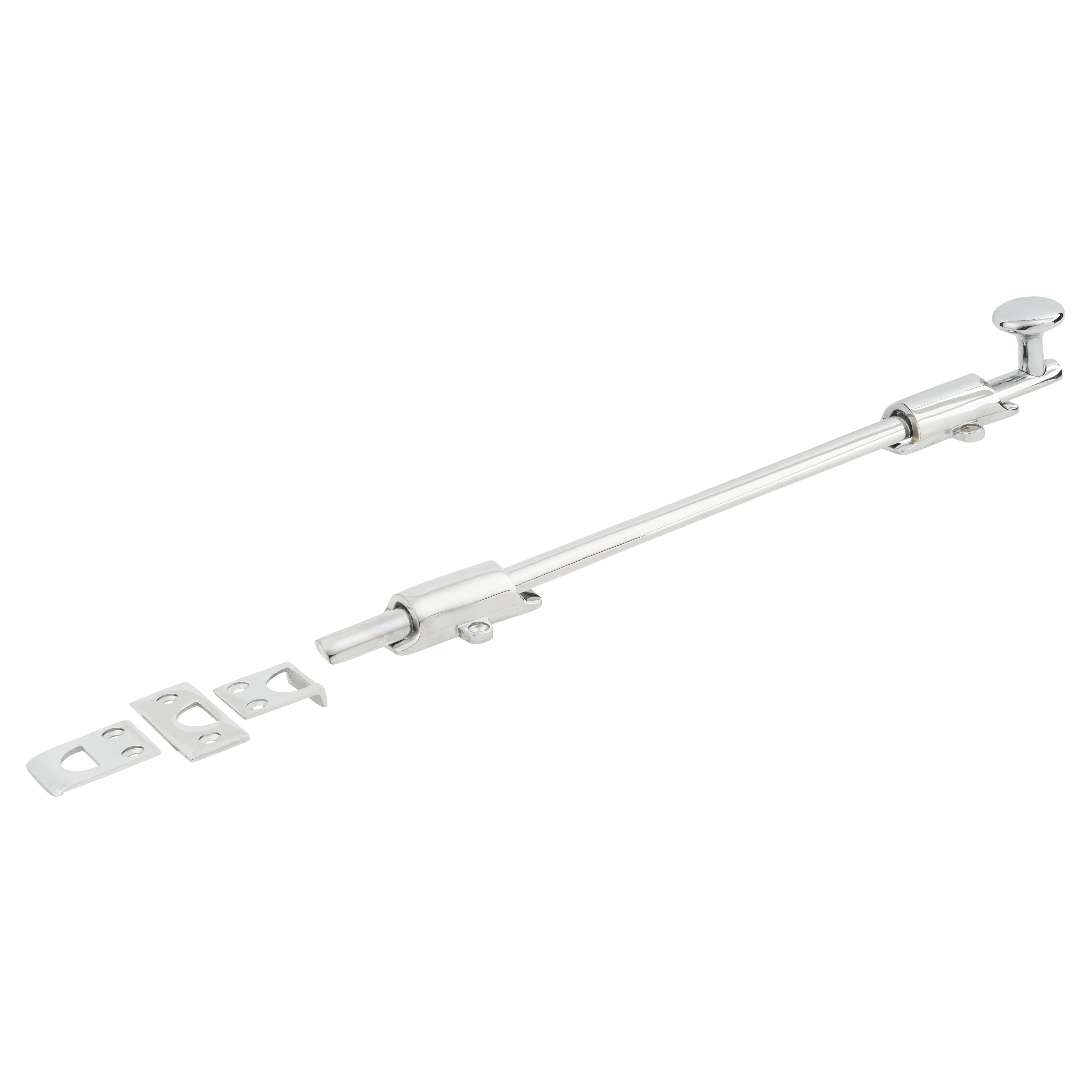 French Door Bolt/Flat Section Bolt - 306 x 42mm - Polished Chrome - view 2
