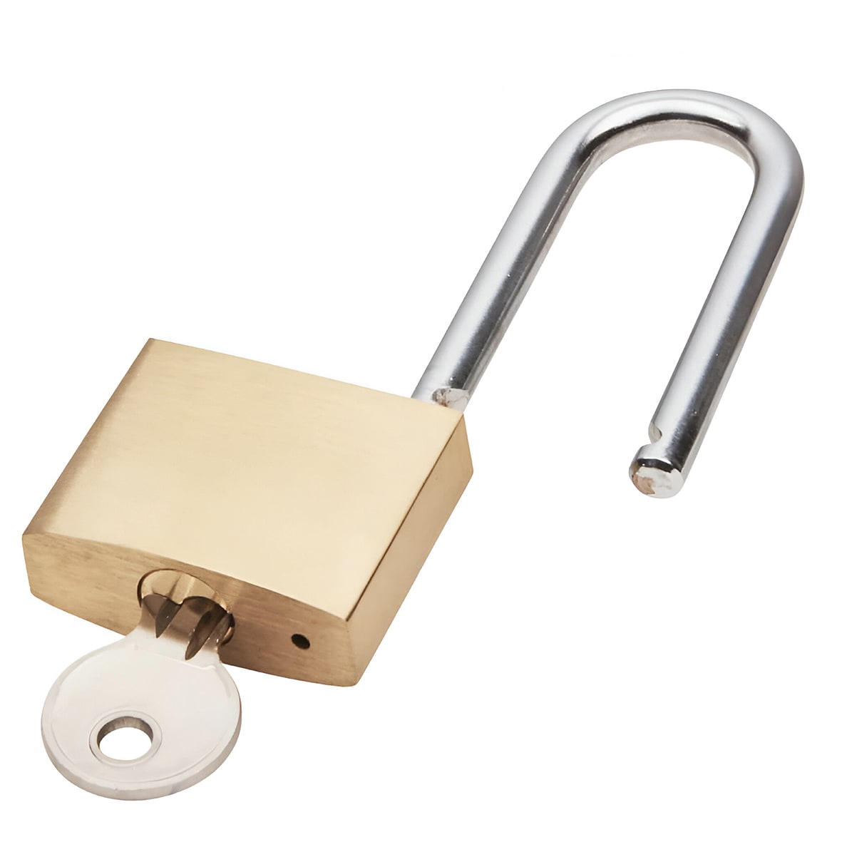 Watchman by Squire Long Shackle Padlock - 50mm Body - 52 x 28mm Shackle - Keyed Alike Key 1 - Brass - view 3