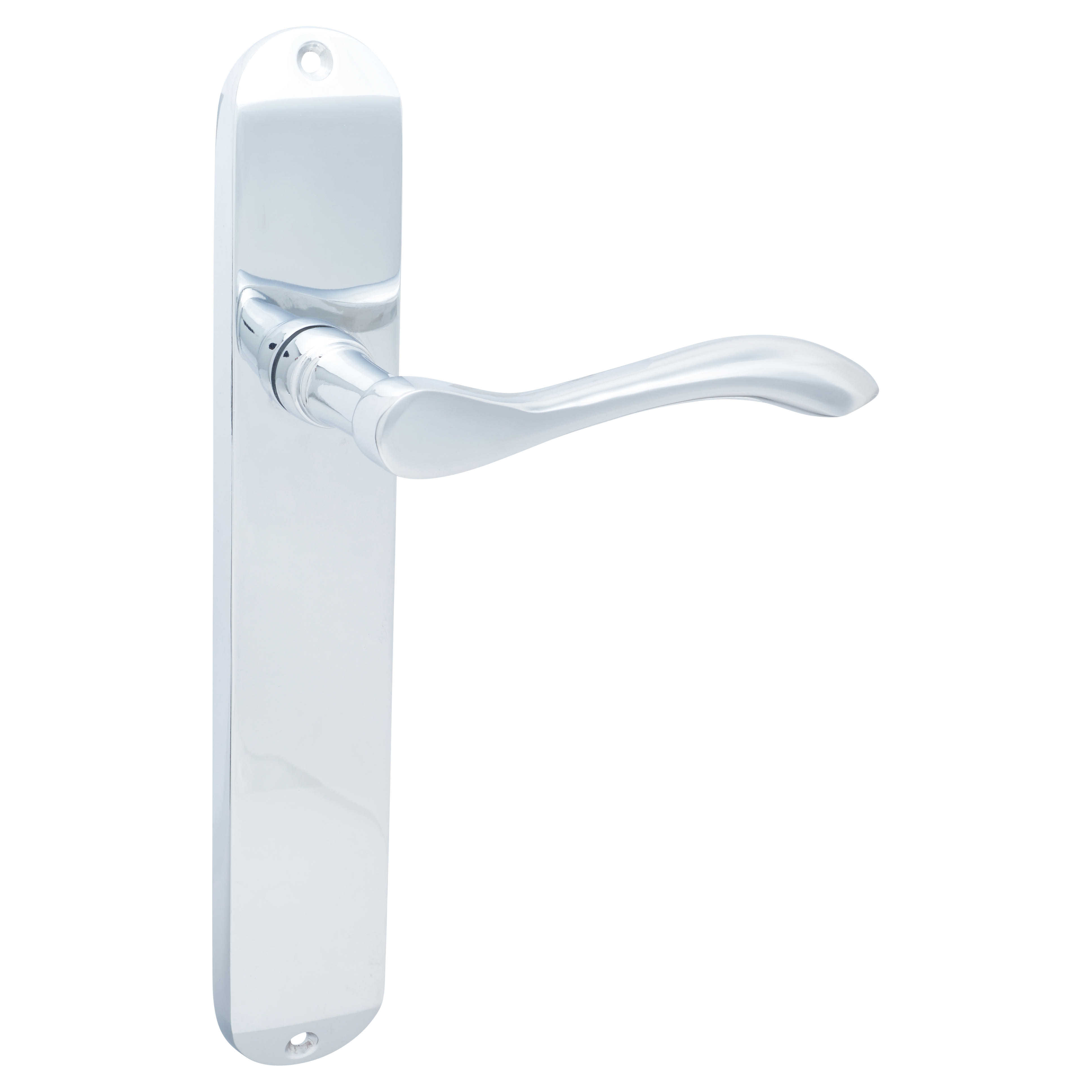 Polished Chrome Latch Door Handles - Long Plate - Altea Range - 240 x 41mm - view 4