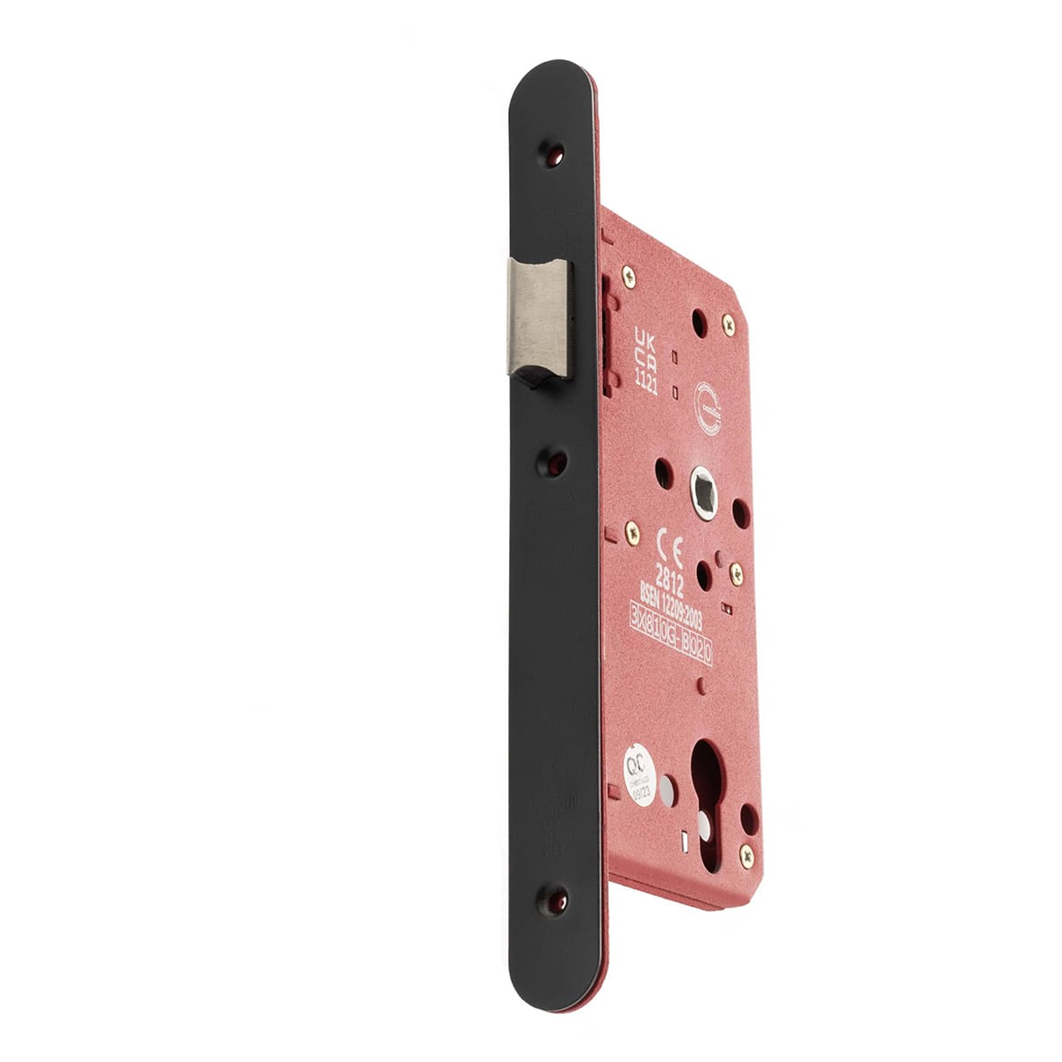 DIN Latch - 88mm Case - 60mm Backset - Radius - Matt Black - view 2