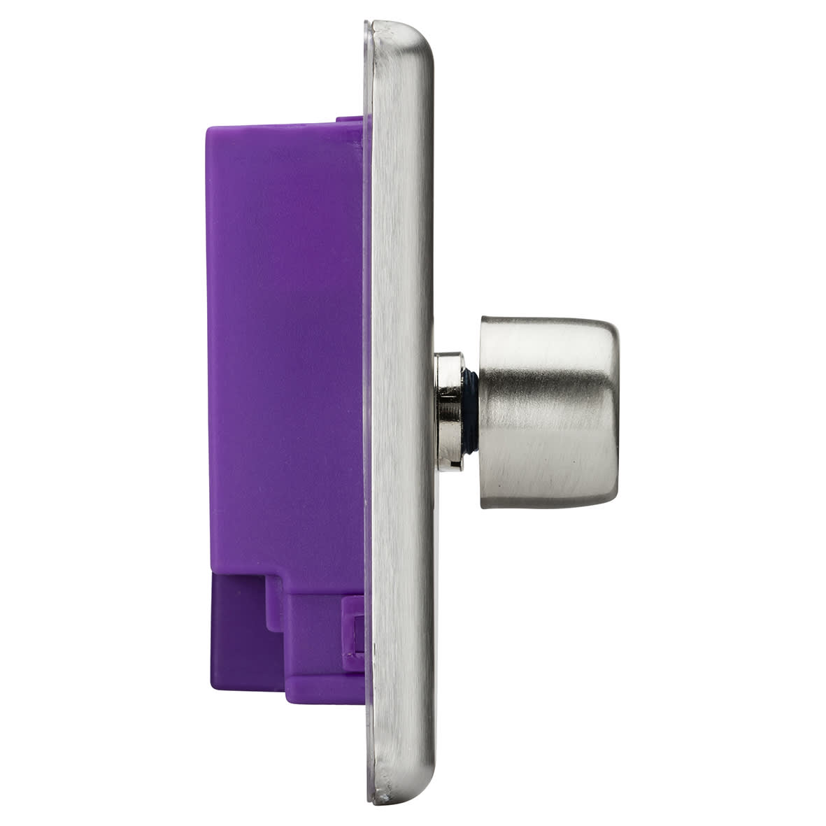 5-150W 1 Gang 2 Way Push On/Off Rotary Rounded Intelligent LED Dimmer - Brushed Chrome - view 3