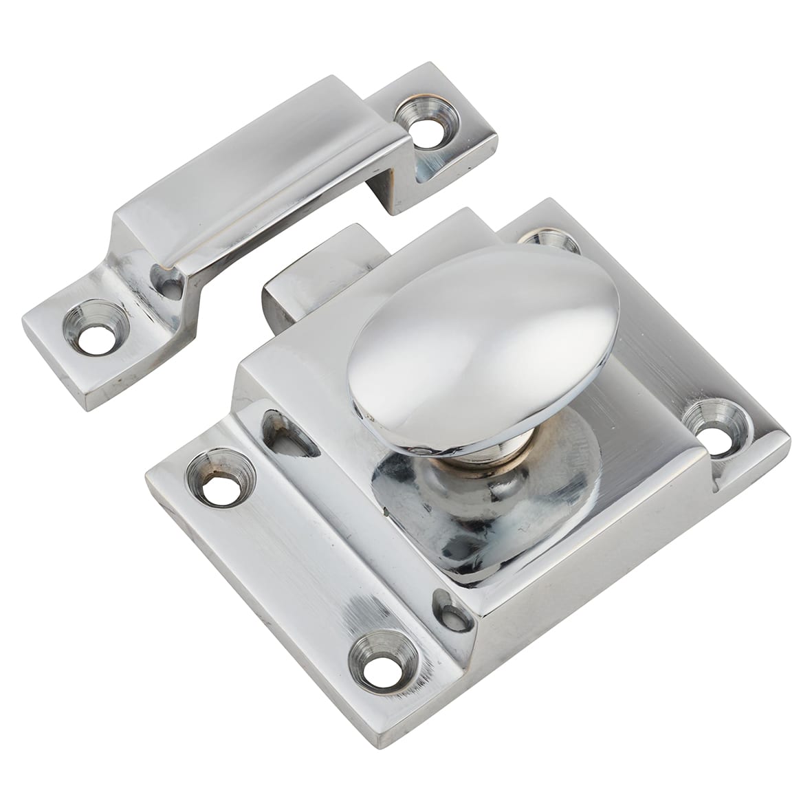 Box Style Cupboard Catch - 55 x 40 x 35mm - Polished Chrome - view 2