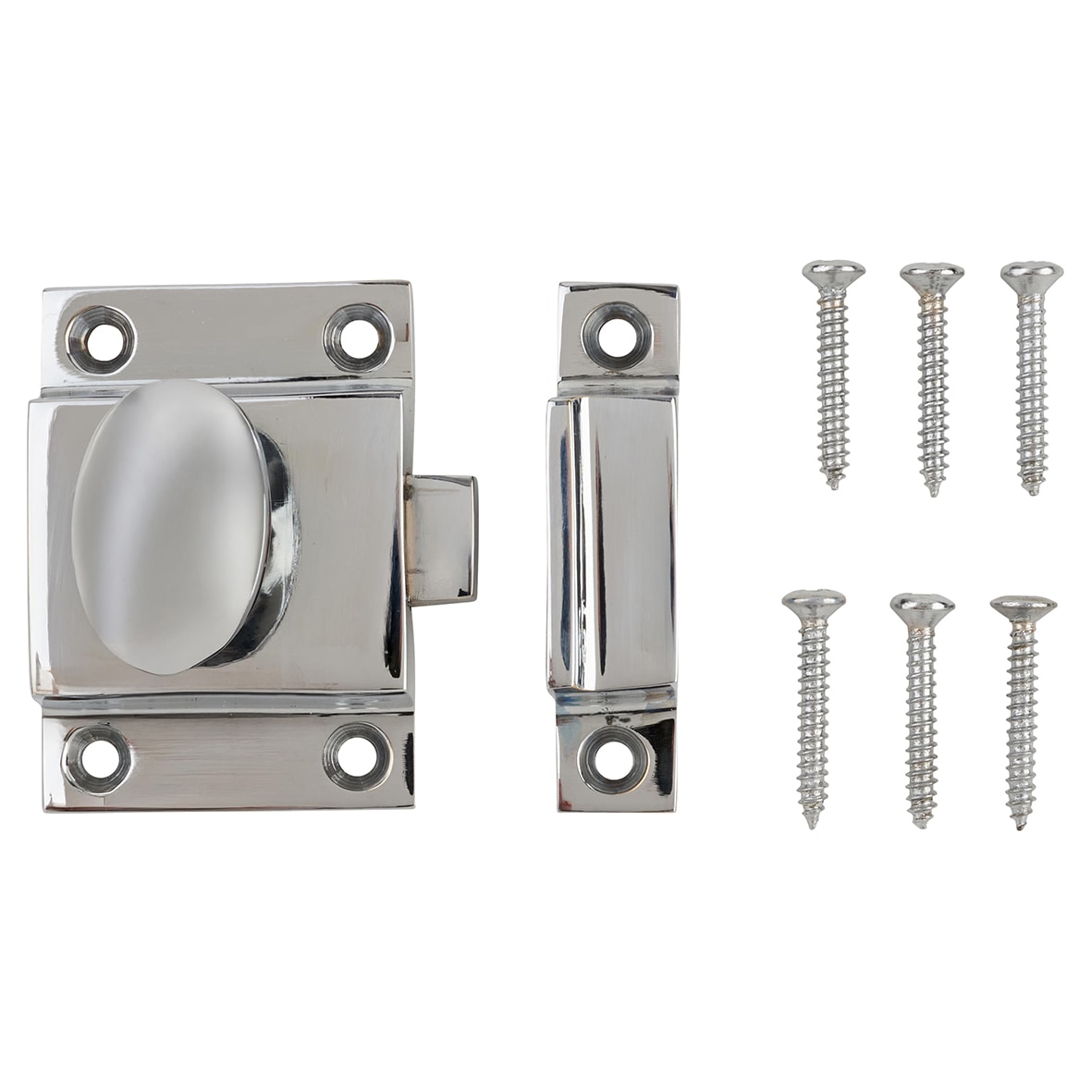 Box Style Cupboard Catch - 55 x 40 x 35mm - Polished Chrome - view 5