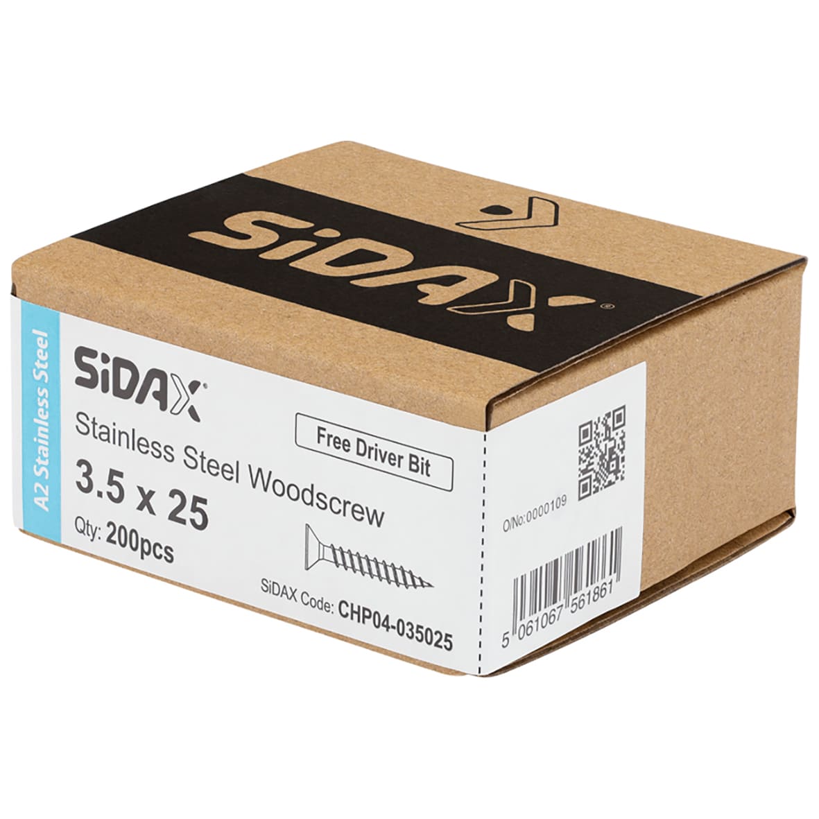 Pozi Countersunk Wood Screws - 3.5 x 25mm - A2 Stainless Steel - Pack of 200 - view 2