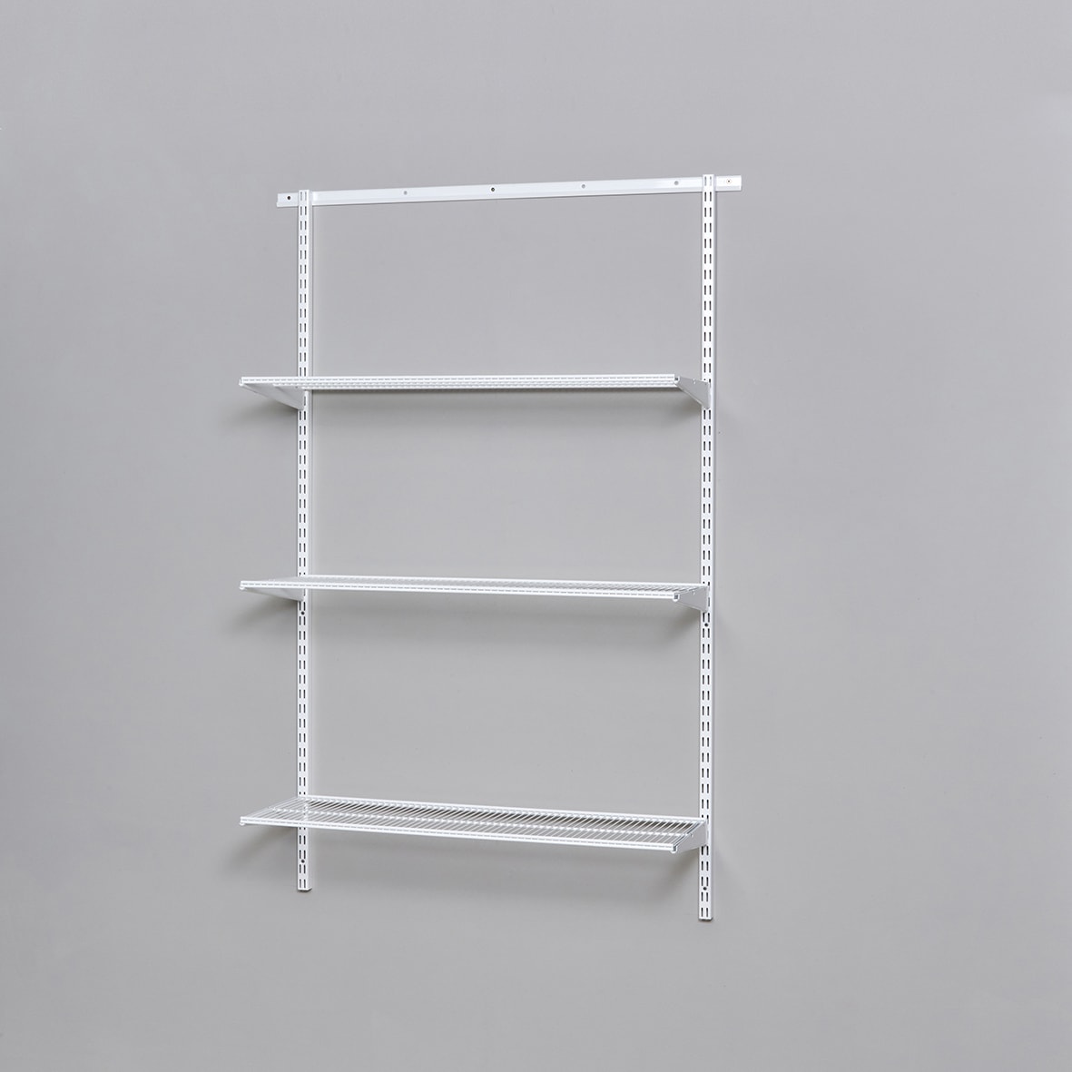 Wardrobe & Storage Starter Kit - 1 Bay, 3 Ventilated Wire Shelf - 936 x 1532 x 320mm - White - view 2