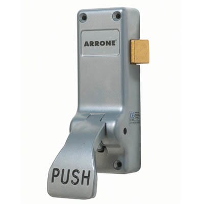 Single Door Push Pad Latch - Timber Door - Silver - view 2