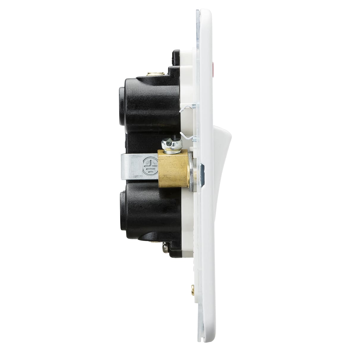 45A 1 Gang Screwless Double Pole Cooker Switch with Neon - Matt White - view 2