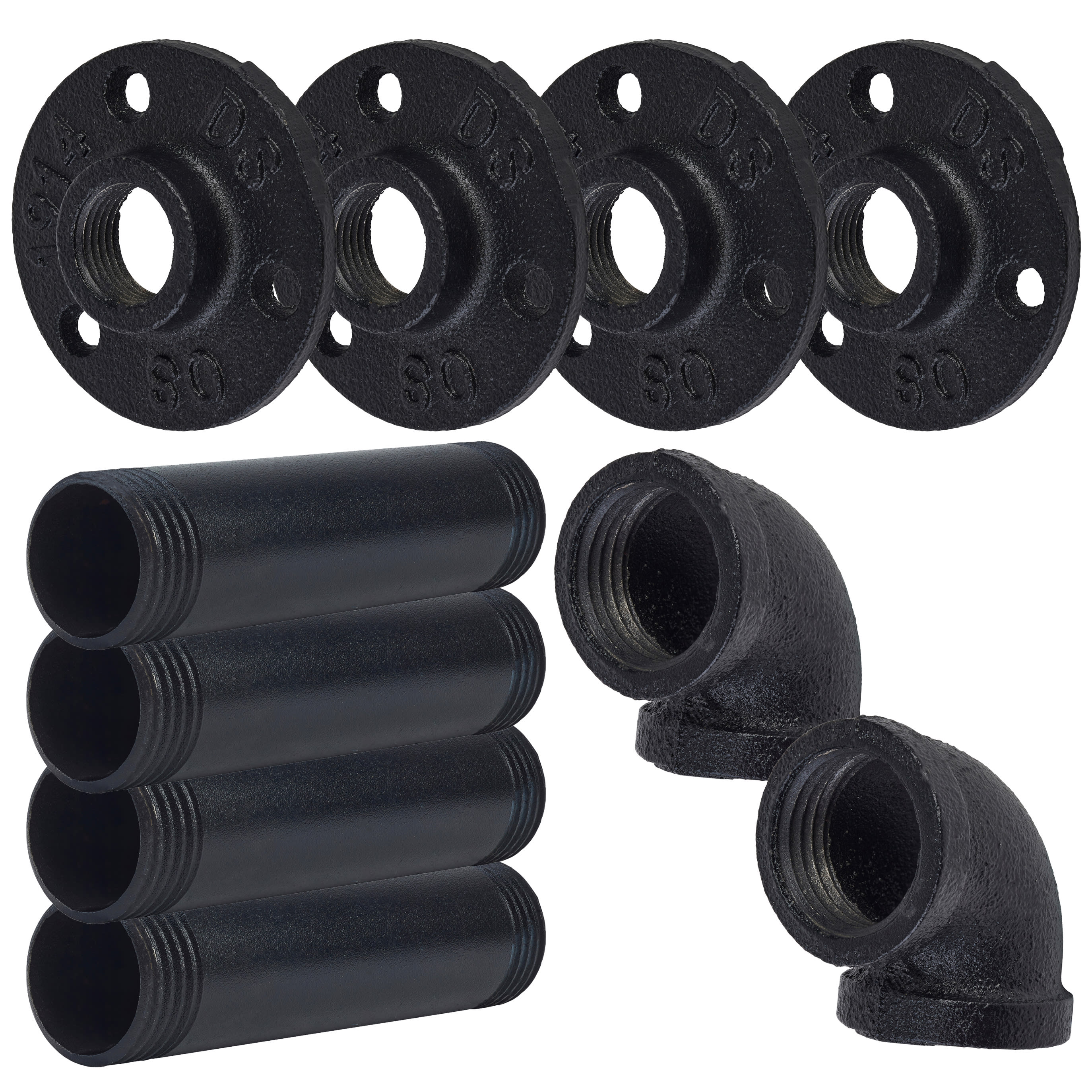1/2" Pipe Shelf Bracket Kit - Black - Pack of 2 - view 3