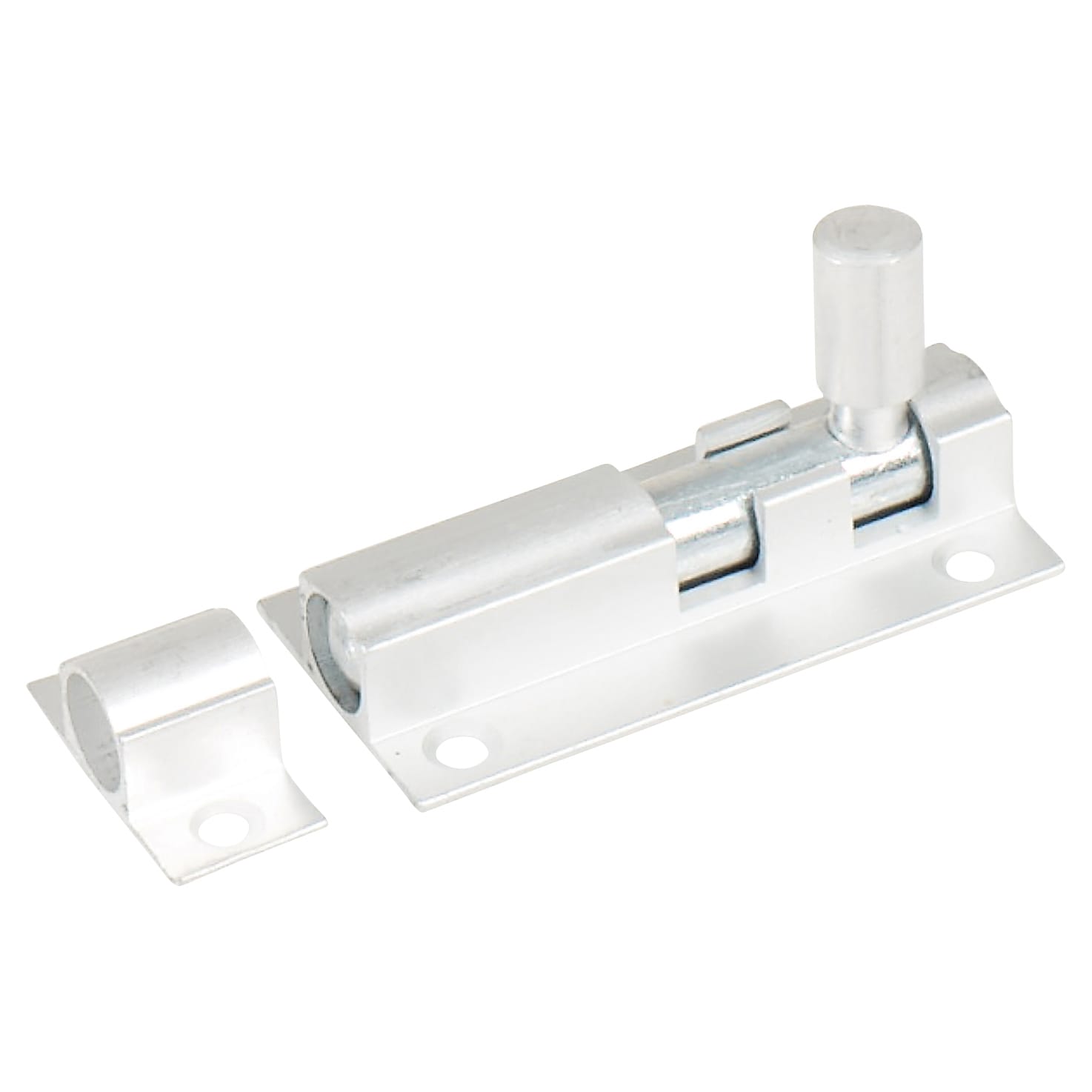 Brushed Aluminium Straight Barrel Bolt - 51 x 25mm - view 2