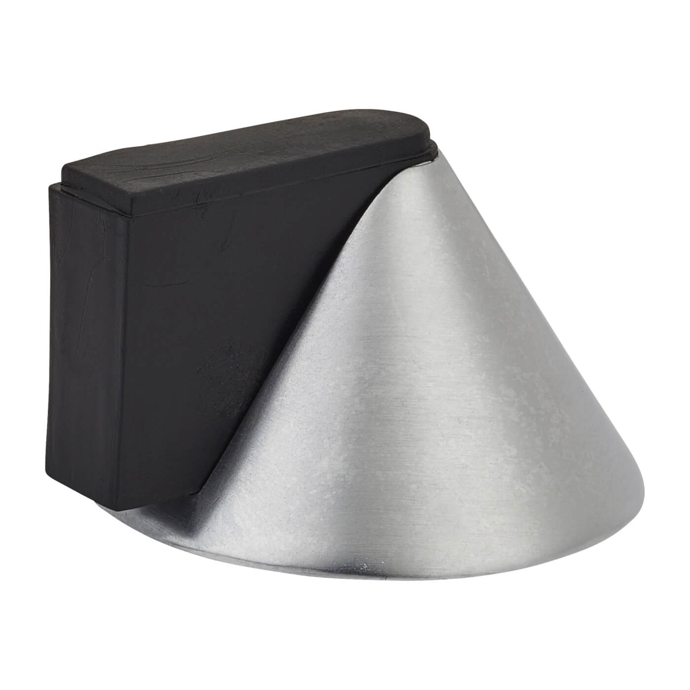 Designer Conical Floor Door Stop - 40 x 32mm - Satin Chrome - view 2