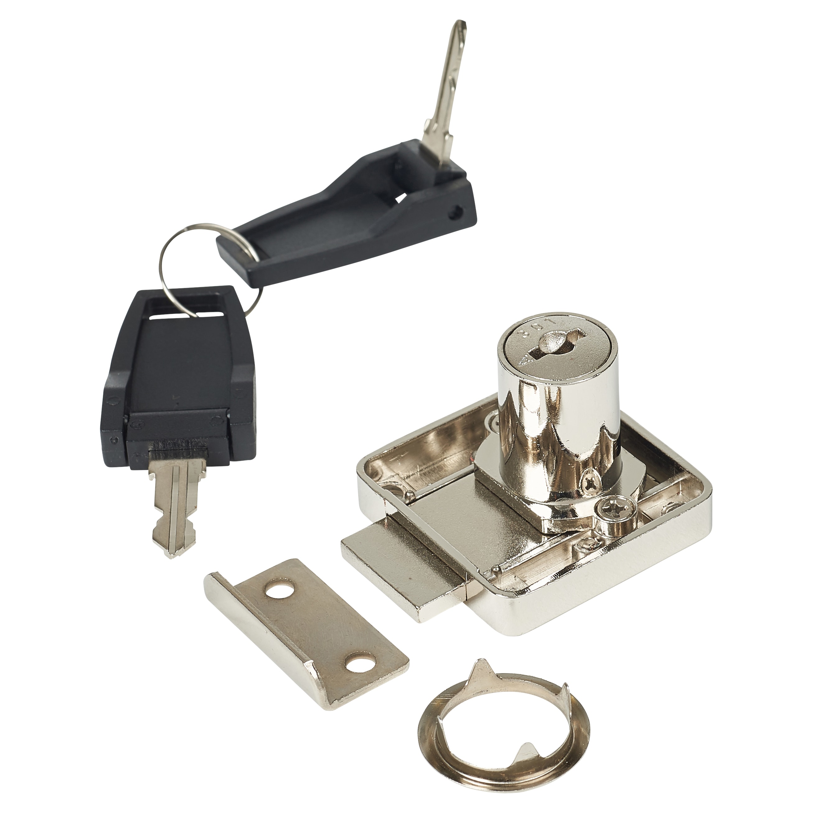 Cylinder Deadbolt Drawer Lock - 18 x 22mm - Keyed Alike - Differ 1 - Nickel Plated - view 2