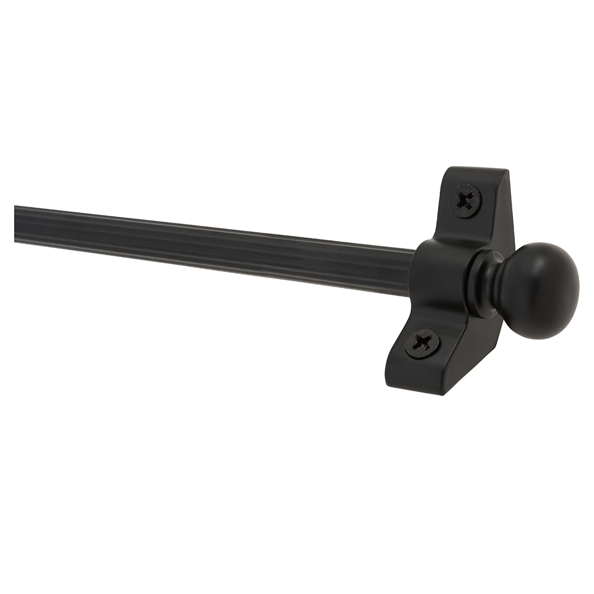 Lines Stair Rod with Round Bulb Finials - 900mm Length - Matt Black - view 2