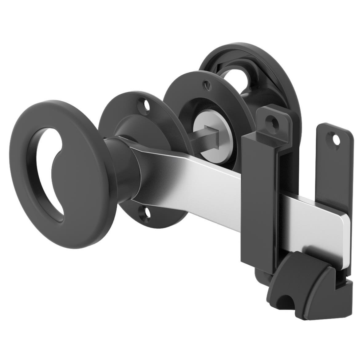 Advanced Heavy Duty Ring Gate Latch - 150mm Throw - Black Powder Coated - view 2