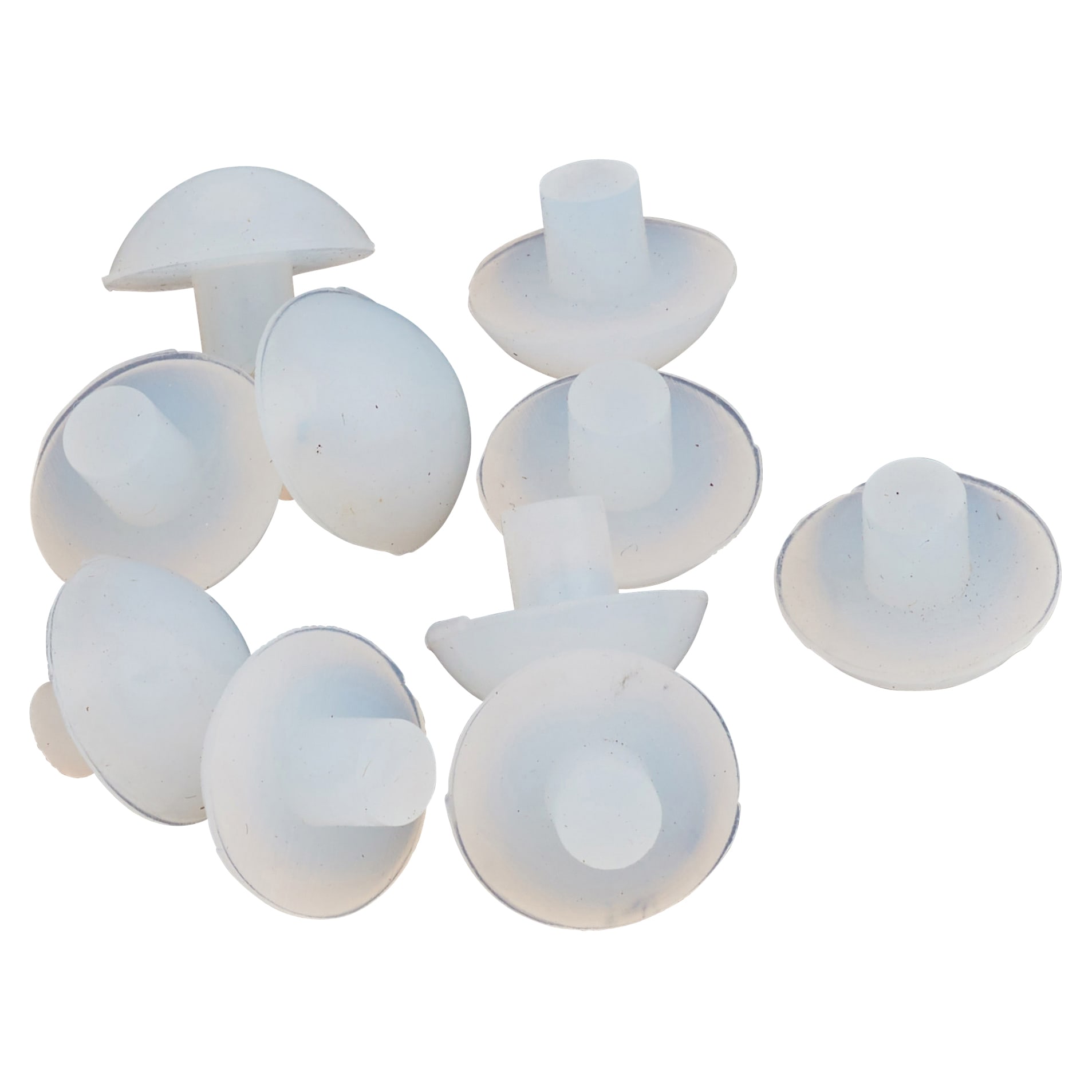 Glass Shelf Buffer - White Rubber - Pack of 10 - view 3