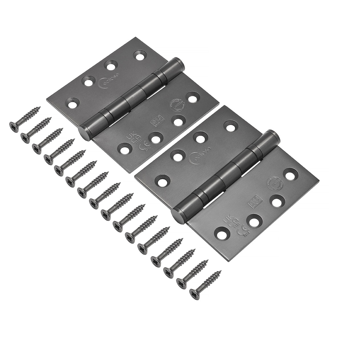 Ball Bearing Grade 13 Butt Fire Door Hinge - 102 x 102 x 3mm - Dark Bronze - Pair - view 2