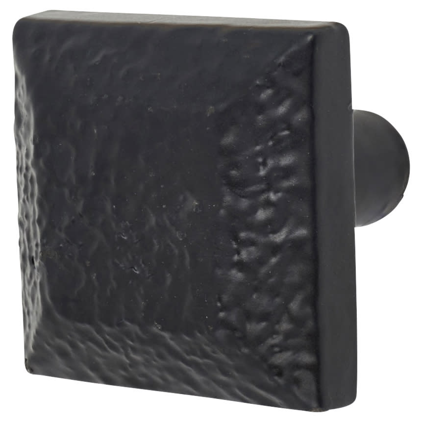 Vintage Square Cabinet Knob - 30 x 30mm - Antique Black Iron - view 2