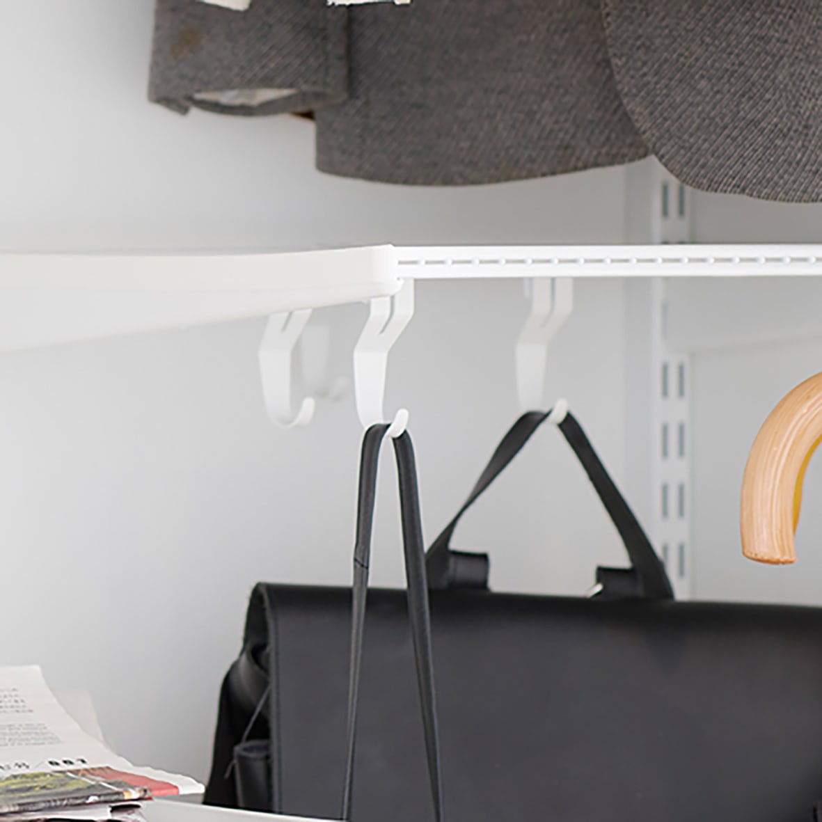 Top Track System - Click In Ventilated Wire Shelf Hooks - 81 x 23 x 30mm - White - Pack of 3 - view 2